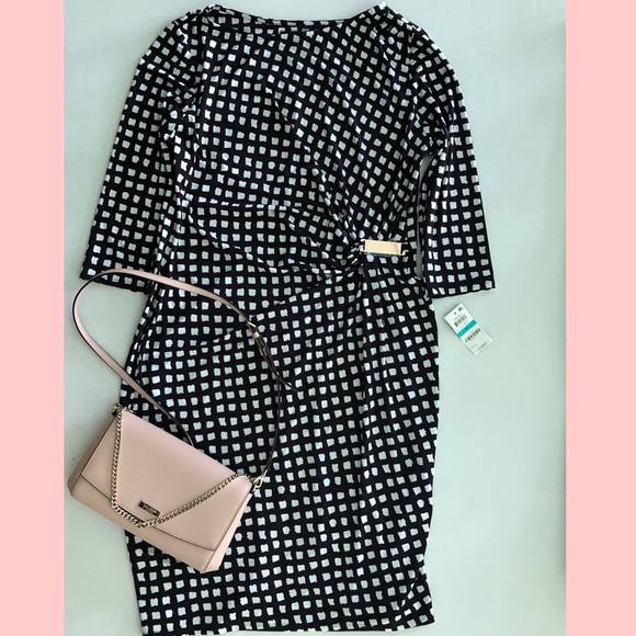 Style & Co. Dresses & Skirts - NWT Style & Co. BLK/White checkered bodycon dress